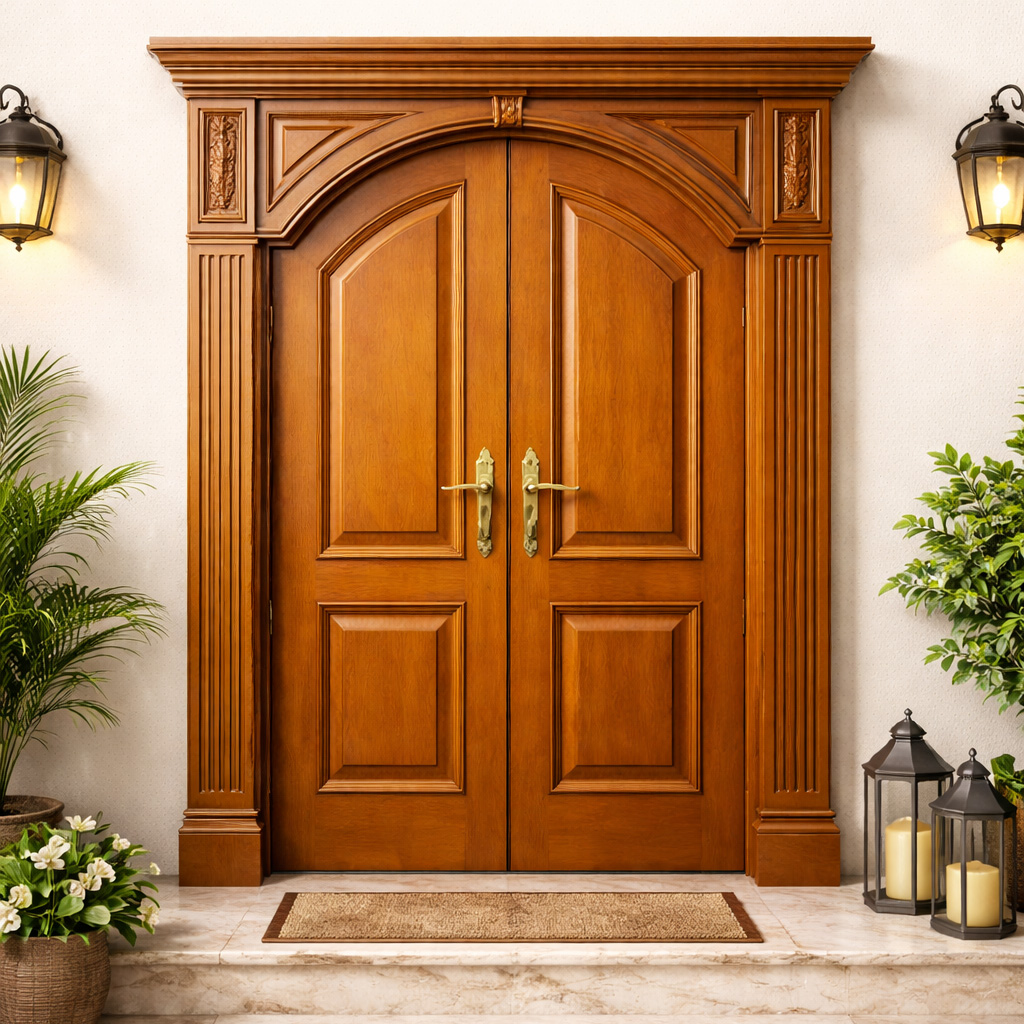 main teak door