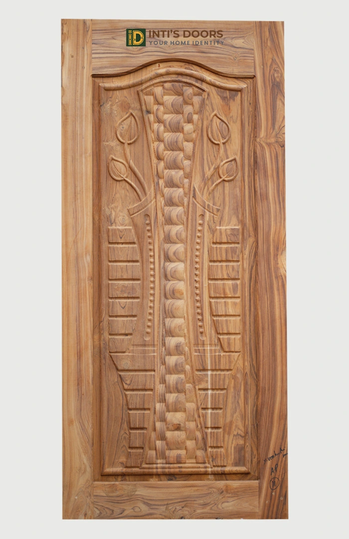 Bastar Teak Single Door with Traditional Hand Carving
