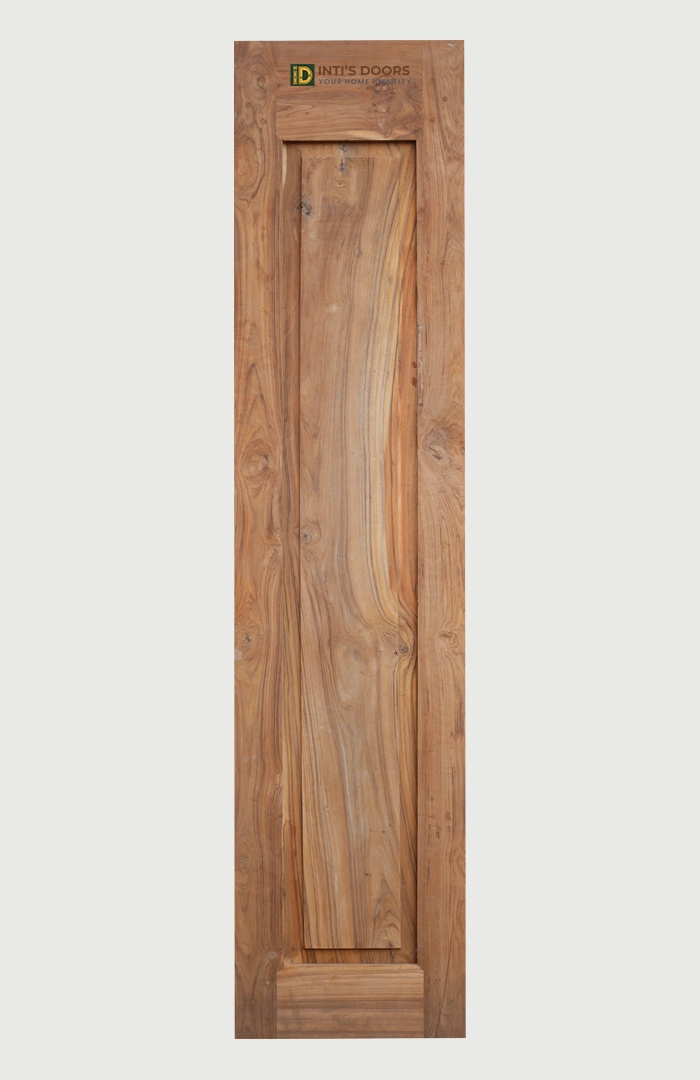 Bastar Teak Wood Plain Panel Door – Natural Grain Design